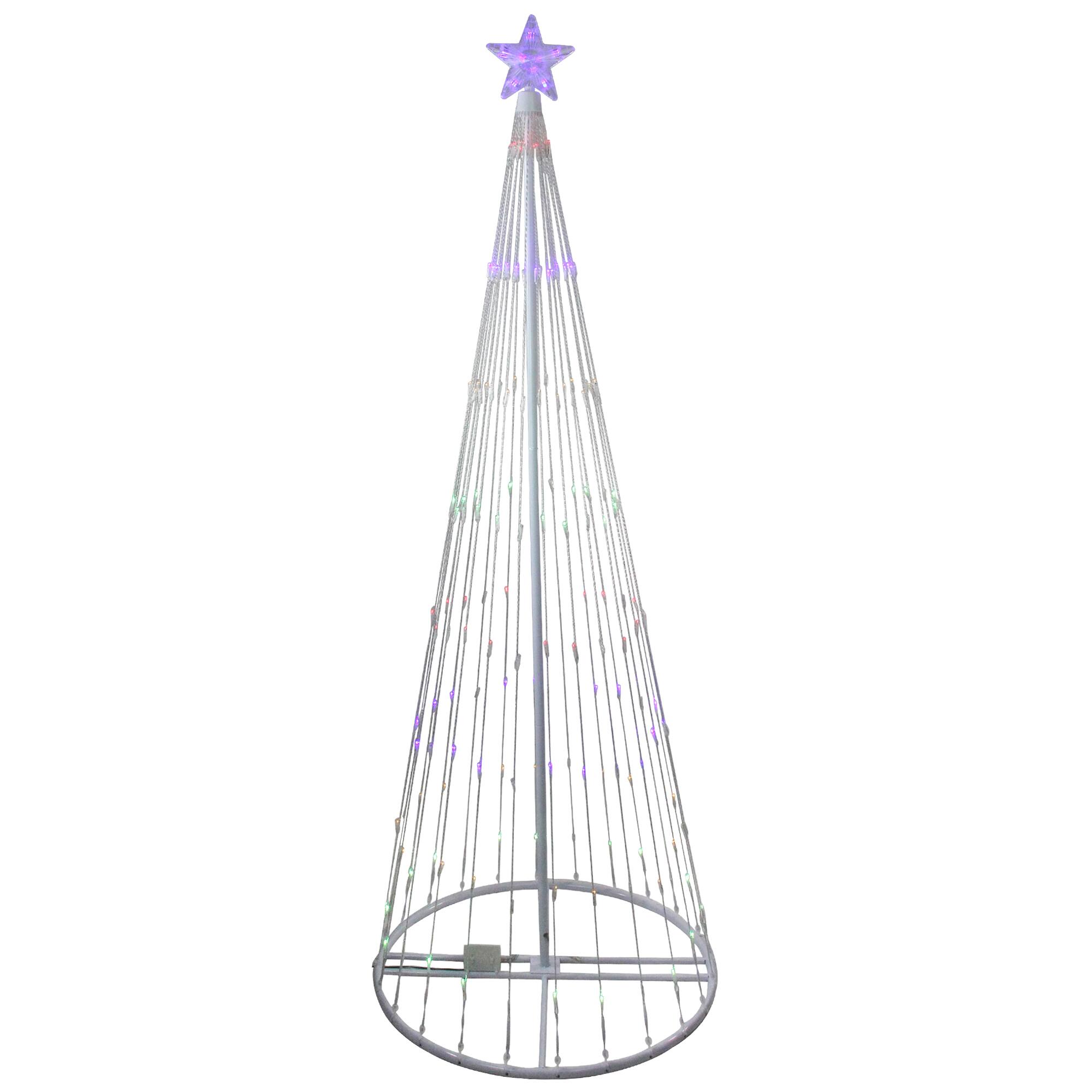 12ft. LED Lighted Multicolor Show Cone Outdoor Decoration Christmas Tree